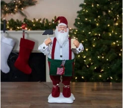 2 FT Animated Elf Santa With Hammer