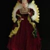 32" Burgundy & Gold Animated Musical Angel Tree Topper