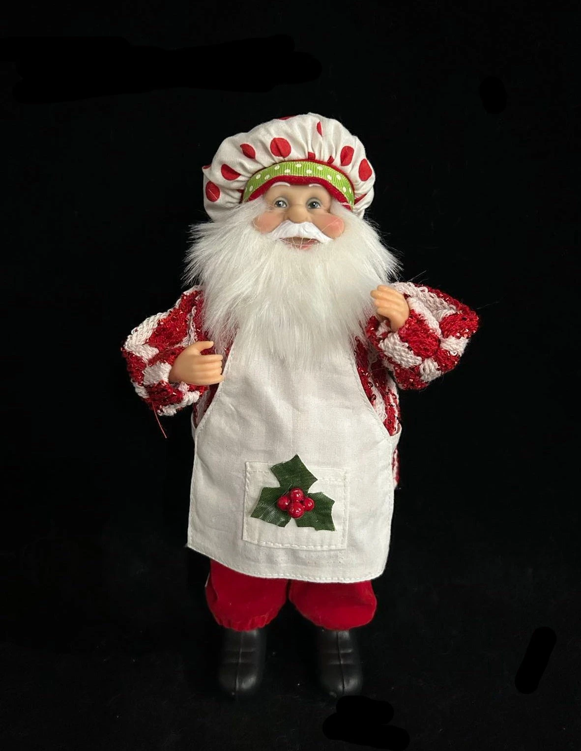 9" Red & White Santa With Apron 1 9" Red & White Santa With Apron