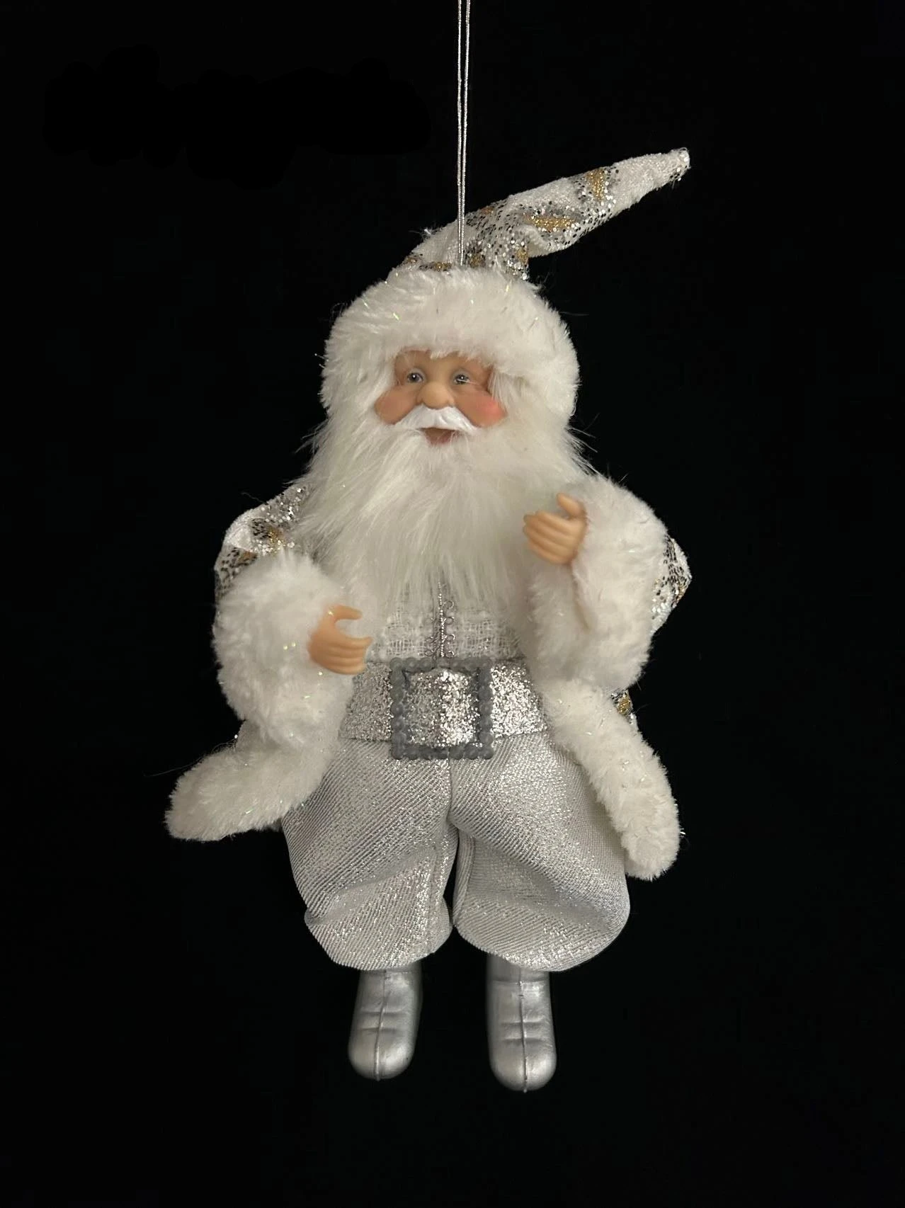 9" Silver & White Santa Claus 1 9" Silver & White Santa Claus