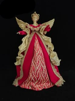 16" Red & Gold Fairy Tree Topper