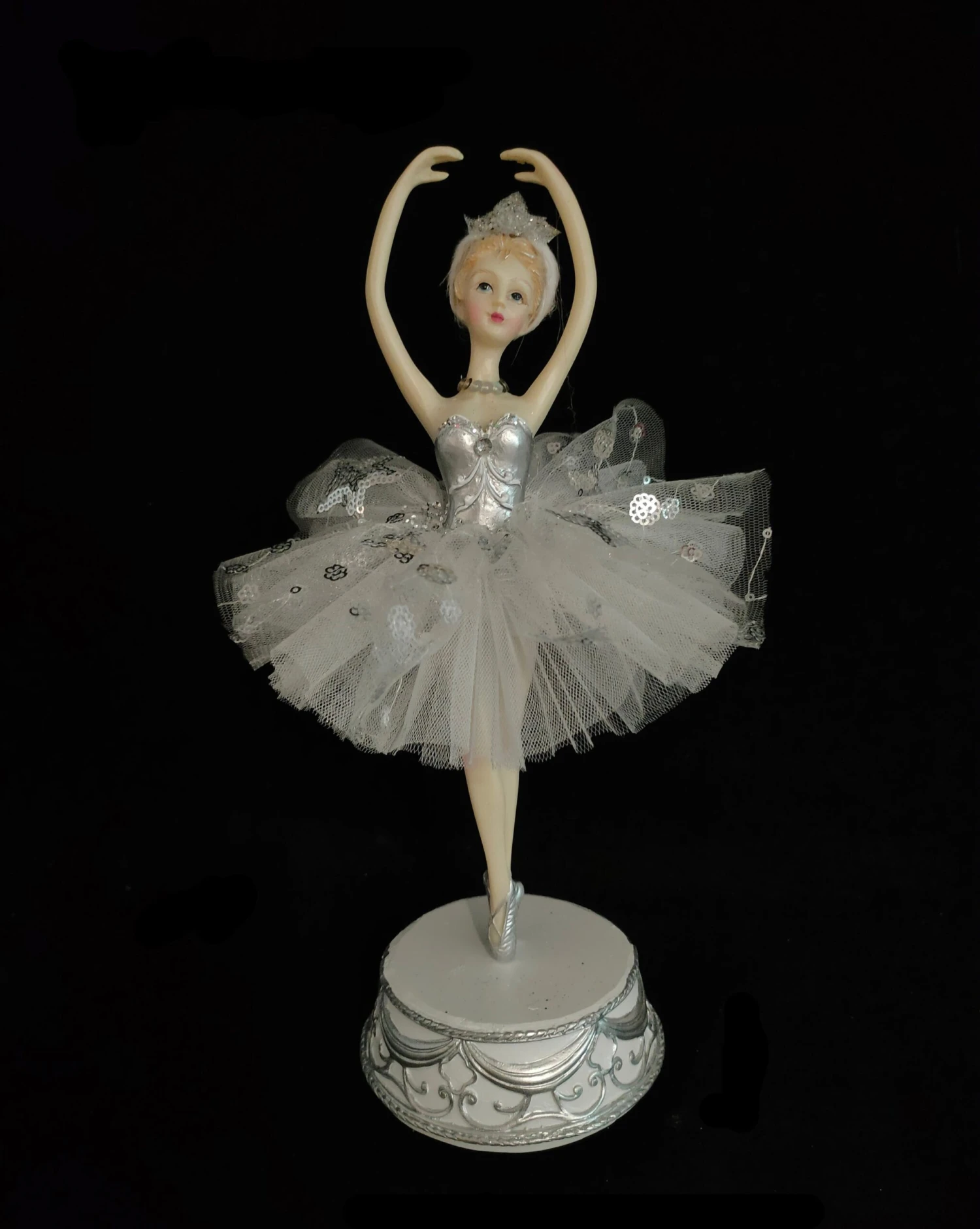 13" Silver Ballerina Music Box 1 13" Silver Ballerina Music Box