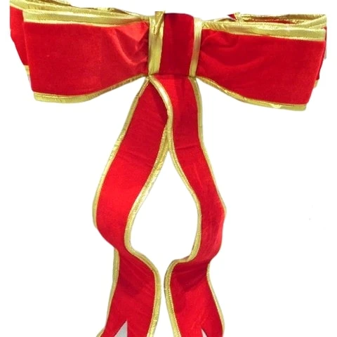 3 FT X 4 FT Red & Gold Bow 1 3 FT X 4 FT Red & Gold Bow