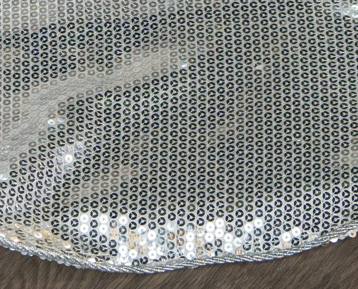 48" Silver Sequin Tree Skirt 2 48" Silver Sequin Tree Skirt - Image 2