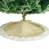 48" Champagne With White Fur Tree Skirt
