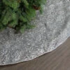 48" Pewter & Silver Tree Skirt With Silver Edge Trim