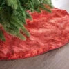 30" Red Glitter Tree Skirt With Red Edge Trim