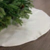 48" White Tree Skirt With Silver Edge Trim