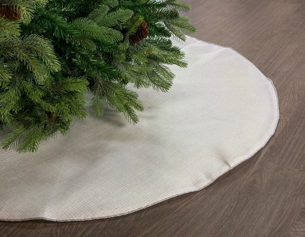 48" White Tree Skirt With Silver Edge Trim 1 48" White Tree Skirt With Silver Edge Trim