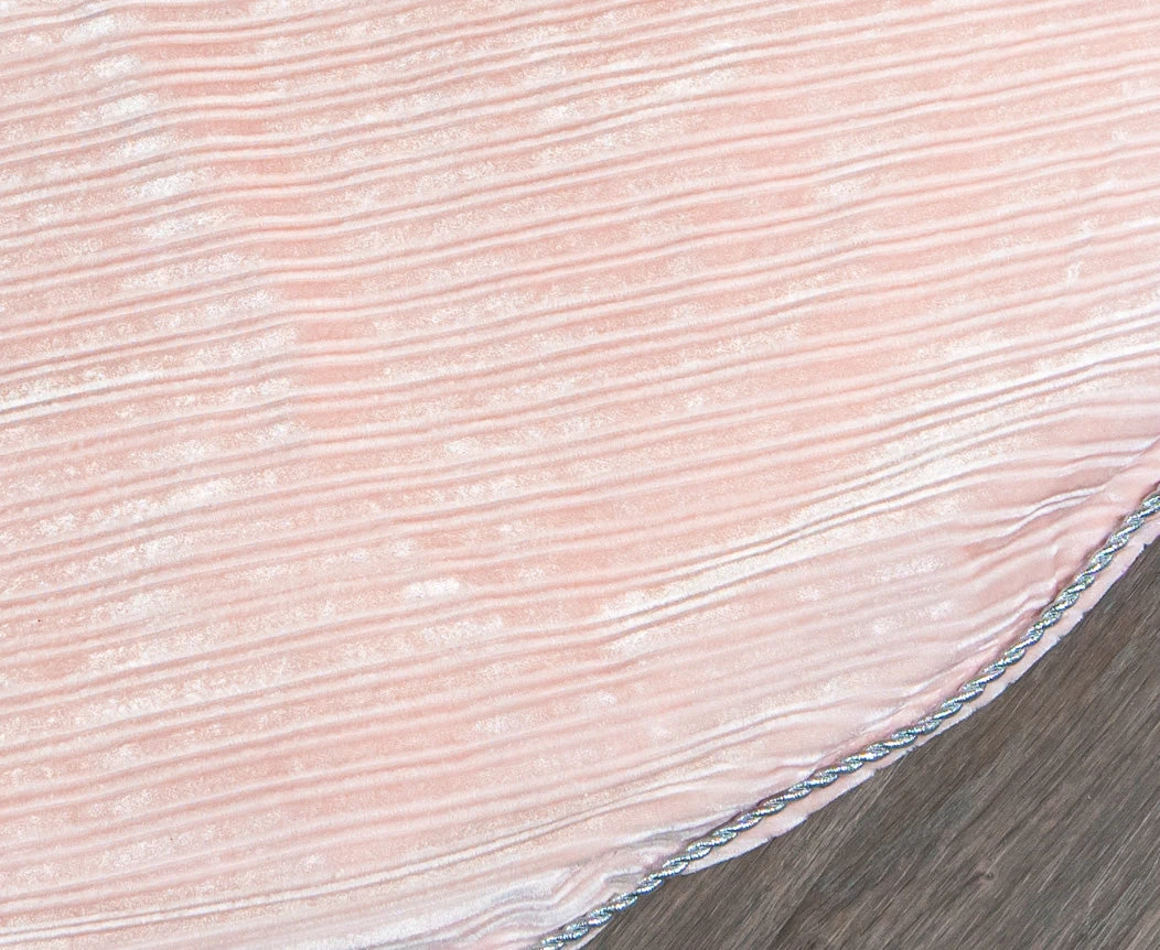 60" Pink Velvet Tree Skirt 2 60" Pink Velvet Tree Skirt - Image 2