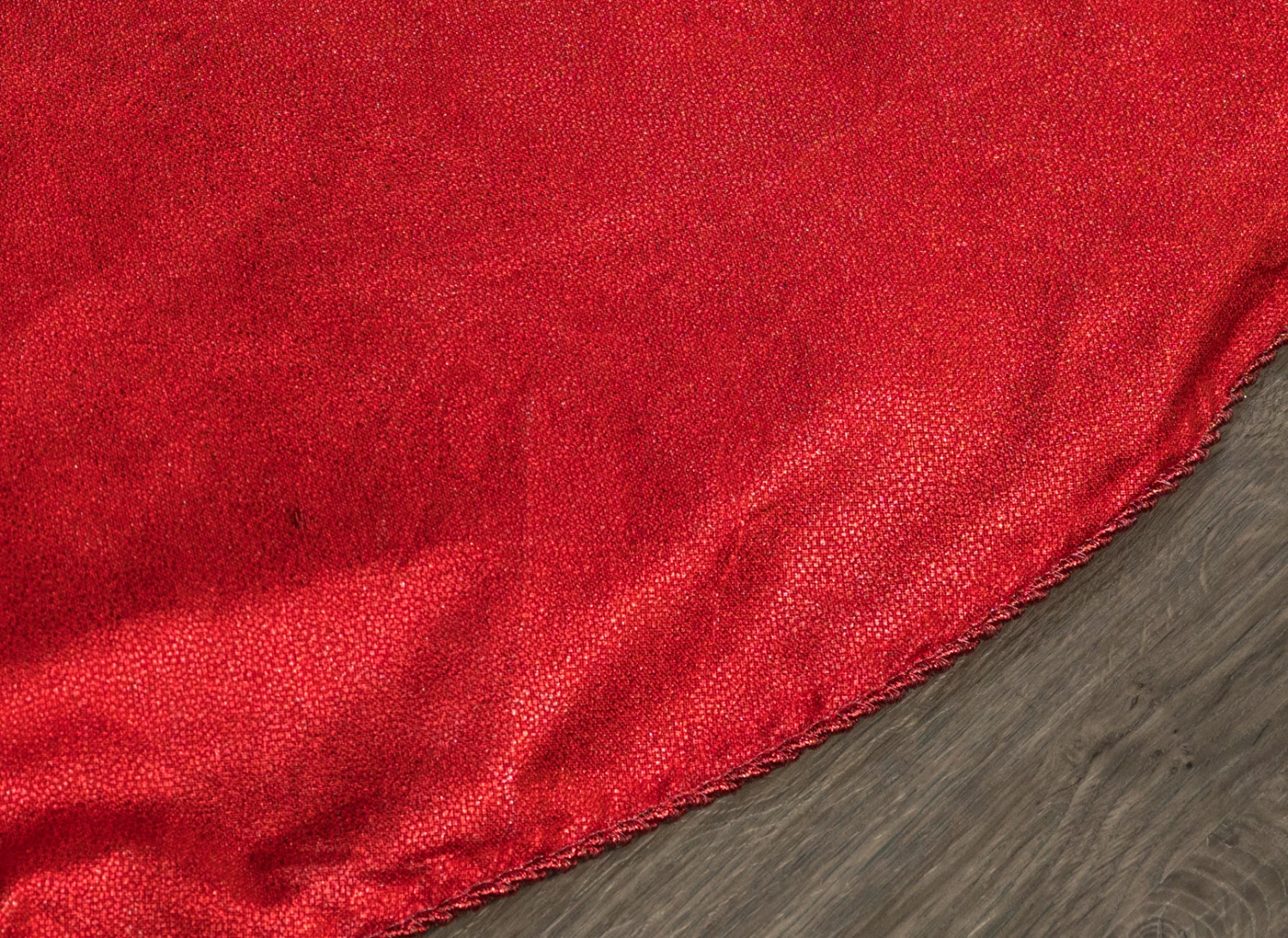 60" Red Metallic Tree Skirt 2 60" Red Metallic Tree Skirt - Image 2
