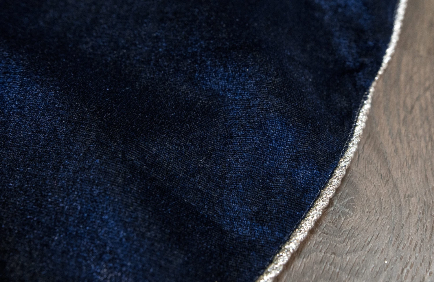 60" Navy Blue Velvet Tree Skirt 2 60" Navy Blue Velvet Tree Skirt - Image 2