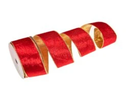 2.5" X 10 YD Red Ribbon With Gold Back Set Of 3 5 2.5" X 10 YD Red Ribbon With Gold Back Set Of 3 -Christmas Decoration Shop 0671402491