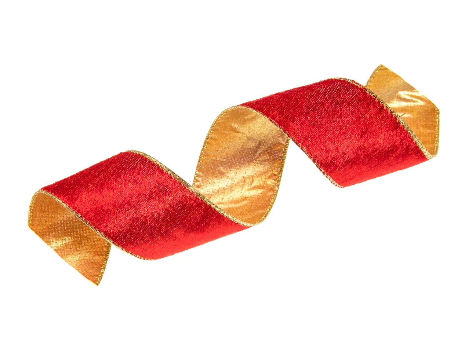 2.5" X 10 YD Red Ribbon With Gold Back Set Of 3 1 2.5" X 10 YD Red Ribbon With Gold Back Set Of 3