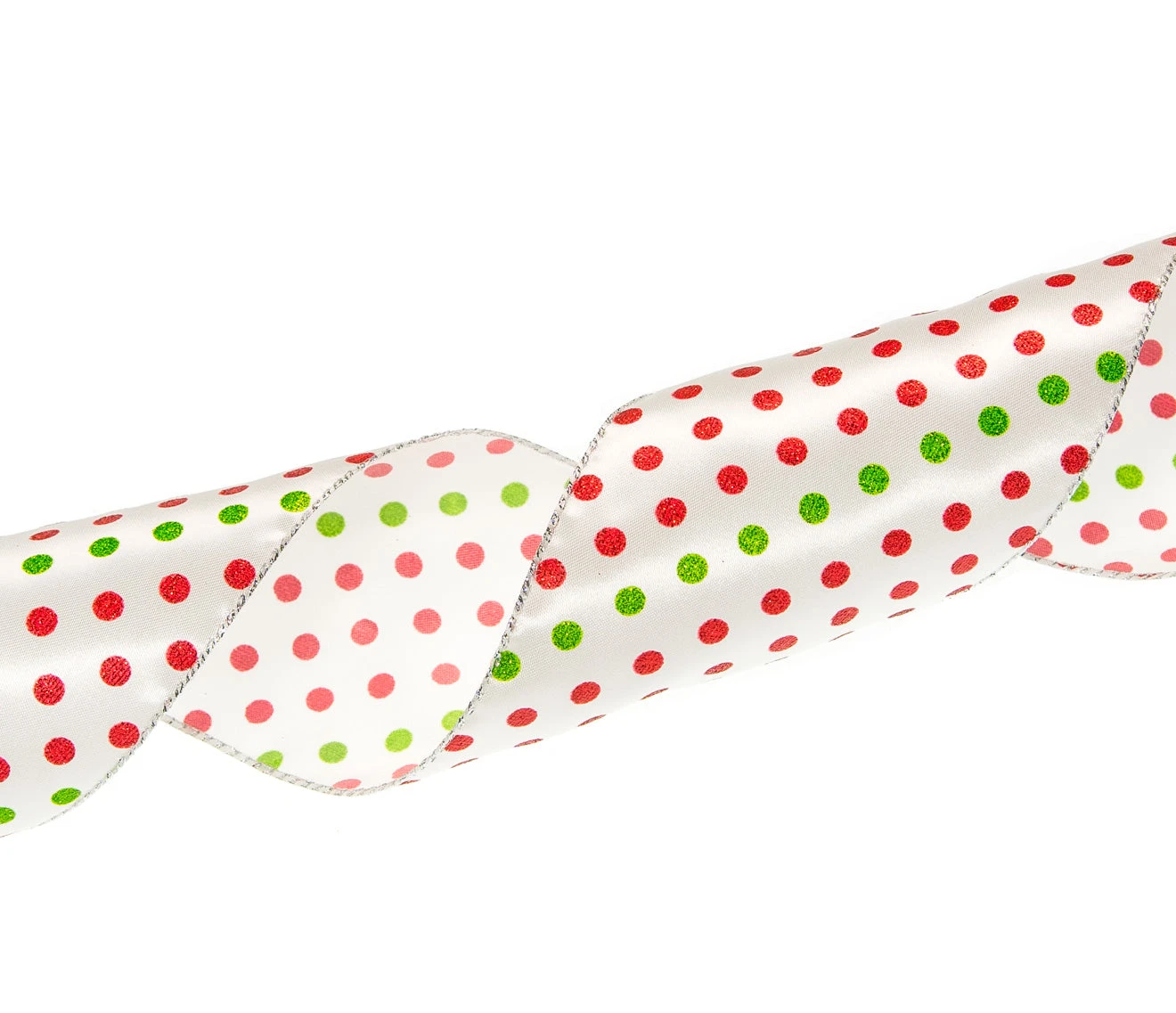 4" X 10 YD Red & Green Polka Dot Ribbon 5 4" X 10 YD Red & Green Polka Dot Ribbon - Image 5