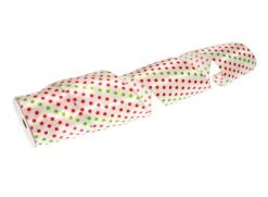 4" X 10 YD Red & Green Polka Dot Ribbon