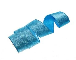 2.5" X 10 YD Turquoise Glitter Ribbon
