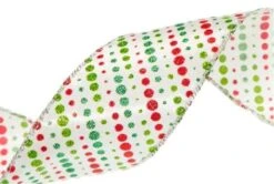 2.5" X 10 YD Polka Dots Ribbon Set Of 3 -Christmas Decoration Shop 0671402756B