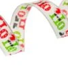 1.5" X 10 YD White, Red, & Green Ho-Ho-Ho Ribbon Set Of 3