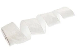 2.5" X 10 YD White Iridescent Glitter Ribbon Set Of 3