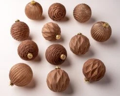 4" Copper Textured Glass Ball Set Of 12