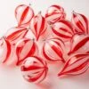 4" Red & Clear Striped Ornament Set Of 12