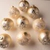 5" Ivory Jewel Ball Ornaments Assorted Set Of 9