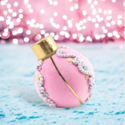 10" Pastel Pink Christmas Bauble