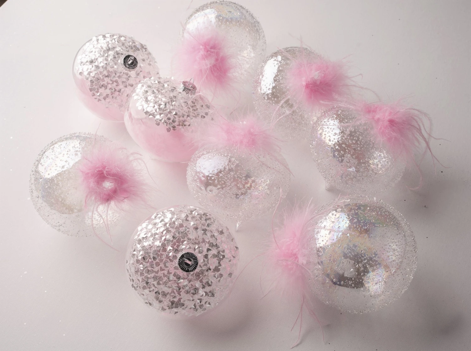 5" Crystal Pink Feather Ornament Assorted Set Of 9 1 5" Crystal Pink Feather Ornament Assorted Set Of 9