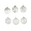 4" Crystal Silver & Glitter Ornament Assorted Set Of 12