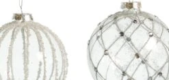 4" Crystal Silver & Glitter Ornament Assorted Set Of 12 5 4" Crystal Silver & Glitter Ornament Assorted Set Of 12 -Christmas Decoration Shop 0671406713E