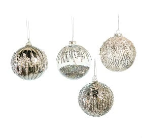 4" Grey & Silver Decorative Ball Assorted Set Of 12 1 4" Grey & Silver Decorative Ball Assorted Set Of 12
