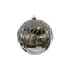 8'' Silver Lattice Ball With Glitter Set Of 4