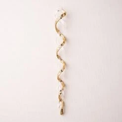 11" Clear & Gold Sprial Icicle Ornament Set Of 12