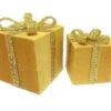 6" & 8" Gold Gift Box With Sequin Bow