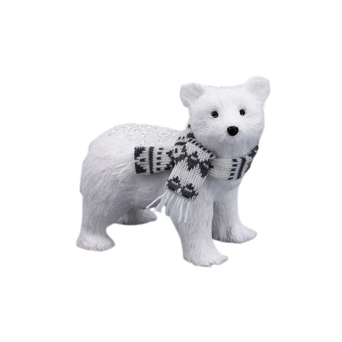 8" White Polar Bear With Scarf 1 8" White Polar Bear With Scarf