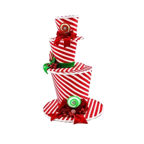 21" Peppermint Stacked Top Hats 3 21" Peppermint Stacked Top Hats - Image 3