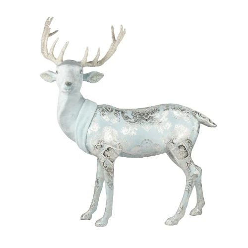 4 FT Arctic Blue Elegant Standing Deer