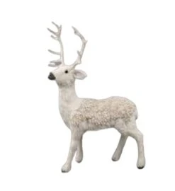 24" White & Brown Standing Reindeer