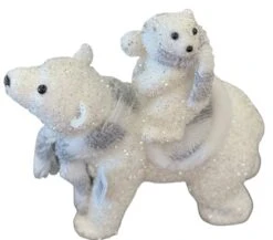 11" Polar Ice Mama Bear & Cub