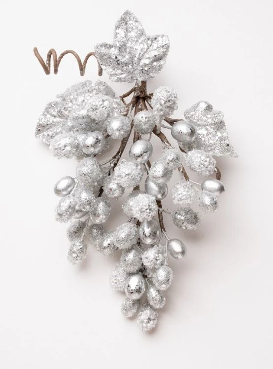 13" Grape Cluster With Leaves Set Of 2 1 13" Grape Cluster With Leaves Set Of 2