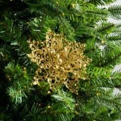 6" Glitter Poinsettia Set Of 6 -Christmas Decoration Shop 0671408907 2