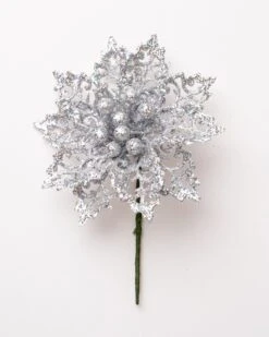 6" Glitter Poinsettia Set Of 6 -Christmas Decoration Shop 0671408909 1