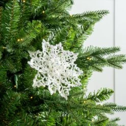 6" Glitter Poinsettia Set Of 6 -Christmas Decoration Shop 0671408911 2