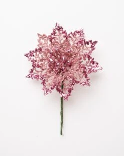 6" Glitter Poinsettia Set Of 6 -Christmas Decoration Shop 0671408912 1