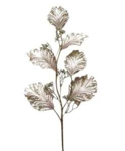 33" Platinum Leaf Branch Set Of 6