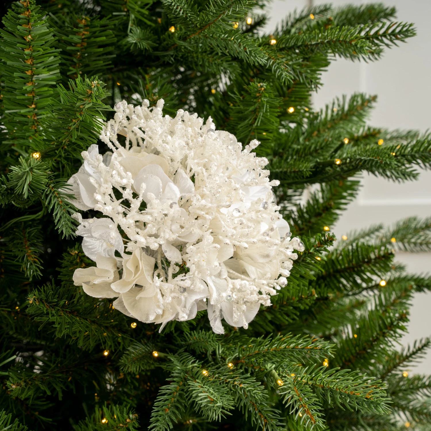 11" White Hydrangea Set Of 6 2 11" White Hydrangea Set Of 6 - Image 2