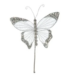 9" Silver Butterfly Pick Set Of 6