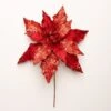 14" Glitter Poinsettia Set Of 6