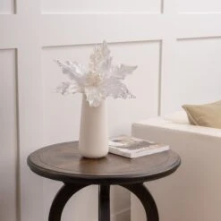 14" Glitter Poinsettia Set Of 6 -Christmas Decoration Shop 0671409522 2